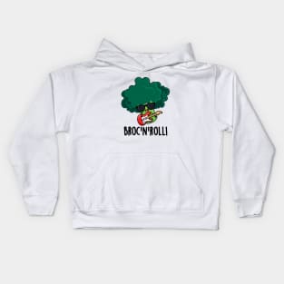 Brock And Roll Cute Veggie Broccoli Pun Kids Hoodie